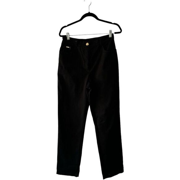 St. John Sport Black Straight Leg Jeans Size 10 Mature Quiet Luxury Capsule - Picture 1 of 16